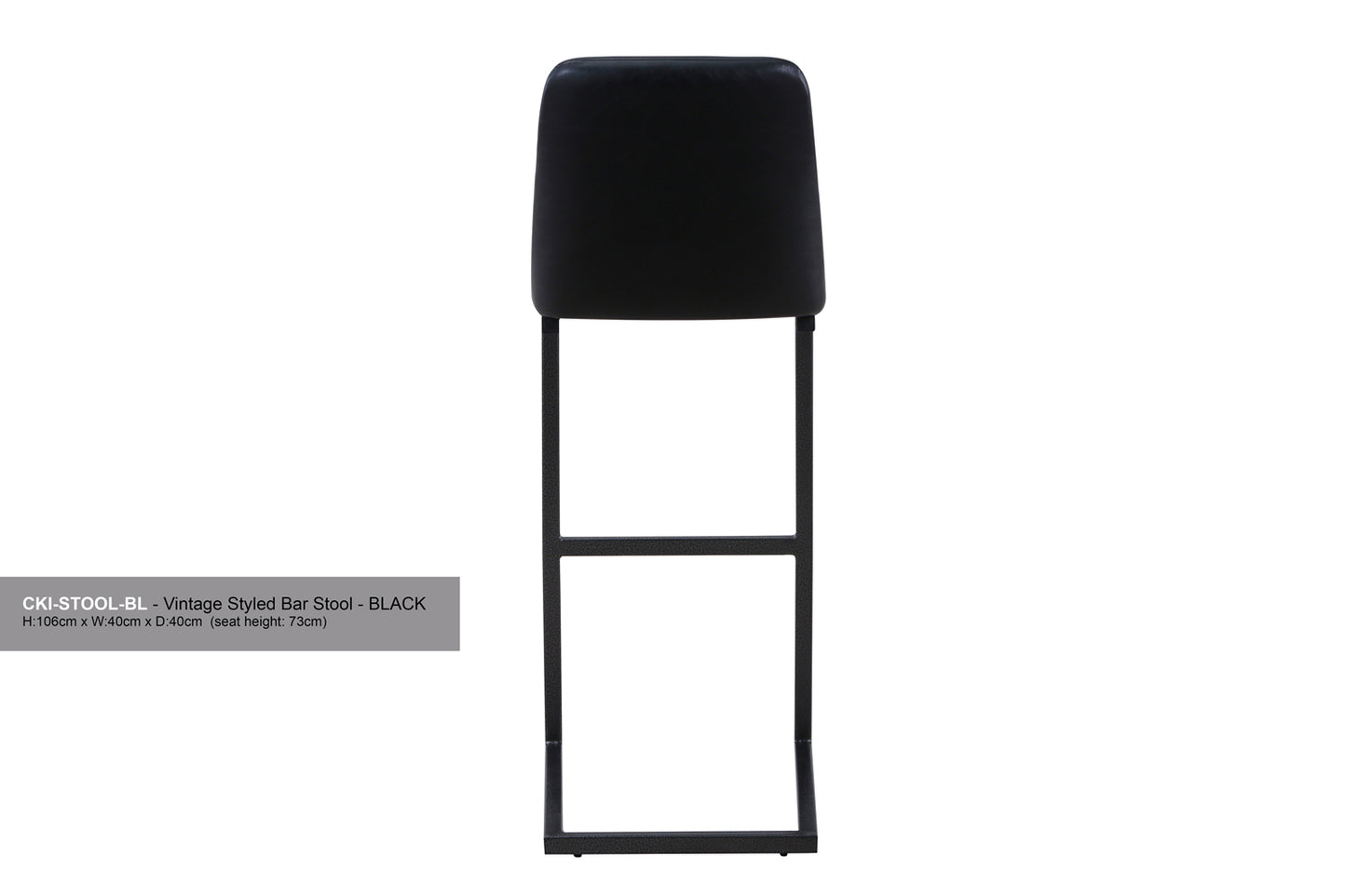Vintage Black Leather Bar Stool (Pack of Two) : Reclaimed Range, Black Leather, Steel Framed Bar Stool With Antiqued, Distressed Leather, stylish