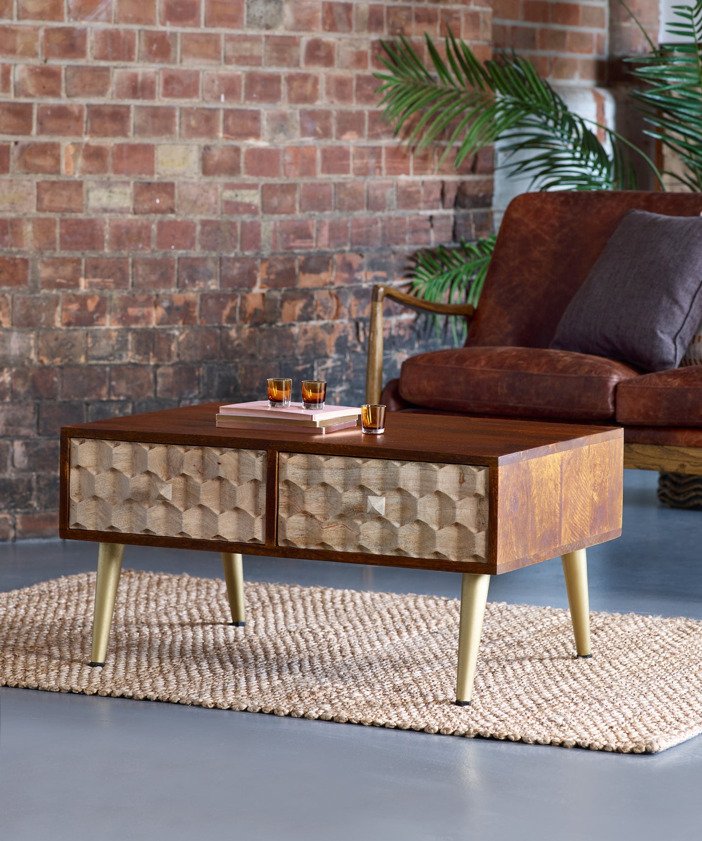COFFEE TABLE WITH 2 DRAWERS