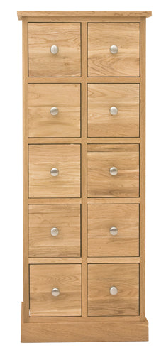 Oak Multi-Drawer DVD / CD Storage Chest : Oak multi-drawer storage chest of drawers. Stylish solutions for contemporary living. Part of the Oak living room furniture range.