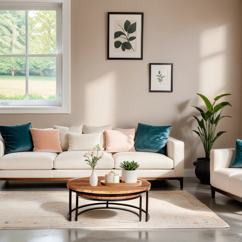 ROUND RAILWAY SLEEPER SET OF 2 COFFEE TABLES