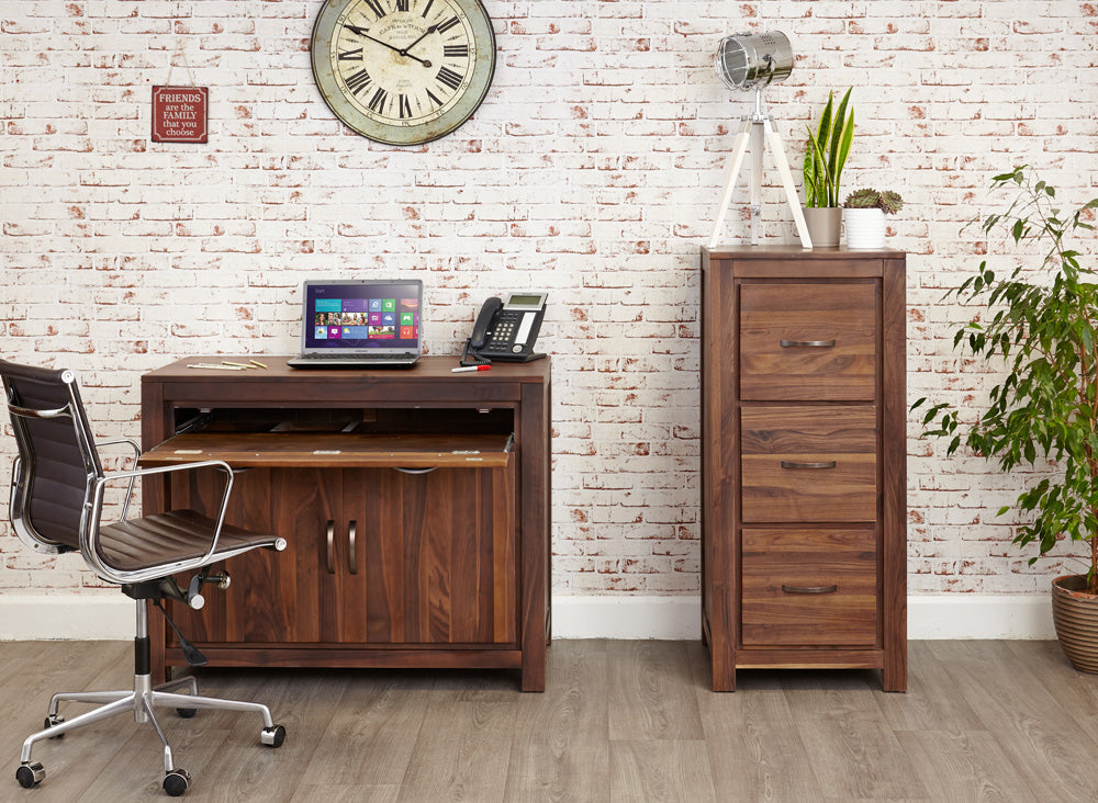 Walnut Hidden Home Office : Walnut Hidden Home Office computer desk. This stylish desk is designed to hide away all your computer equipment. Part of the Walnut home office furniture range.