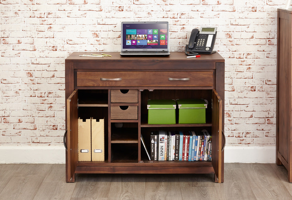 Walnut Hidden Home Office : Walnut Hidden Home Office computer desk. This stylish desk is designed to hide away all your computer equipment. Part of the Walnut home office furniture range.