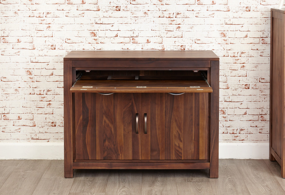 Walnut Hidden Home Office : Walnut Hidden Home Office computer desk. This stylish desk is designed to hide away all your computer equipment. Part of the Walnut home office furniture range.