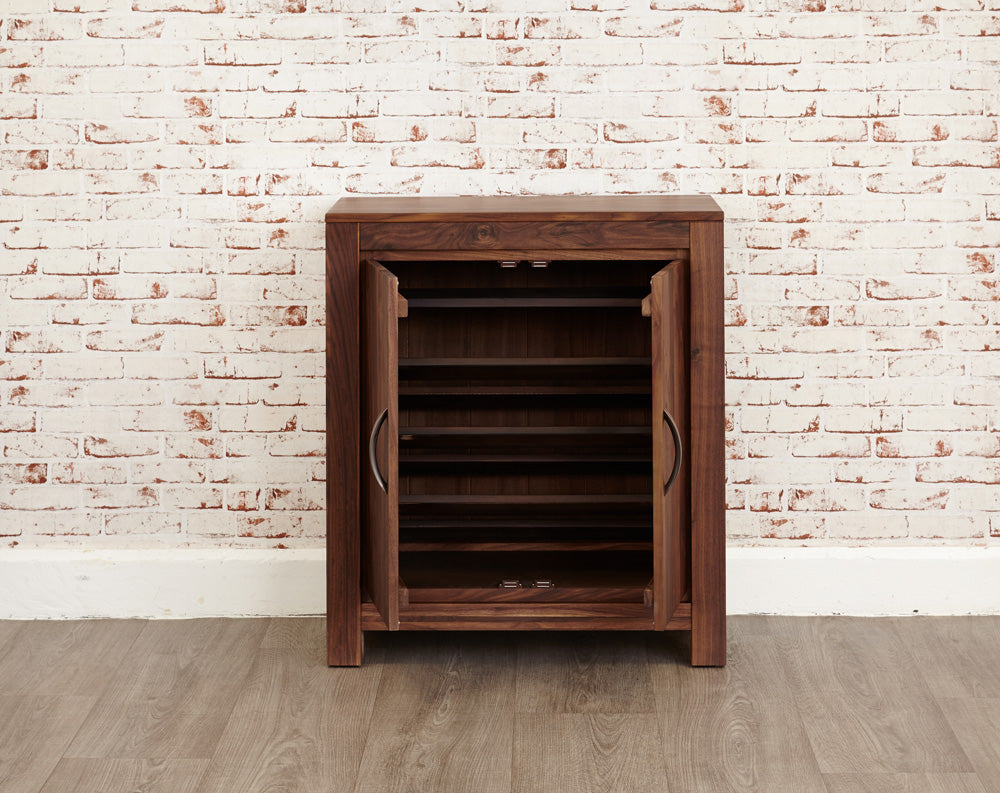 Walnut Shoe Cupboard : Walnut shoe cupboard. Stylish storage solutions for contemporary living. Part of the walnut hall furniture range.