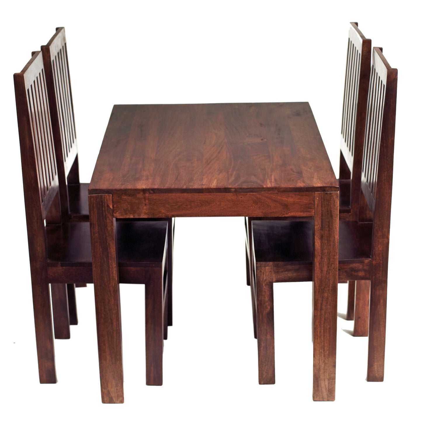 DARK MANGO 4FT DINING SET WITH WOODEN CHAIRS