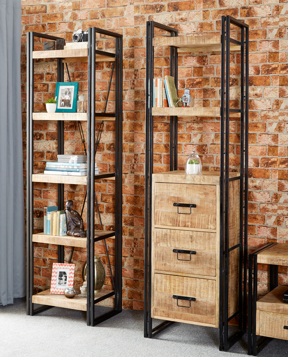 INDUSTRIAL SLIM OPEN BOOKCASE