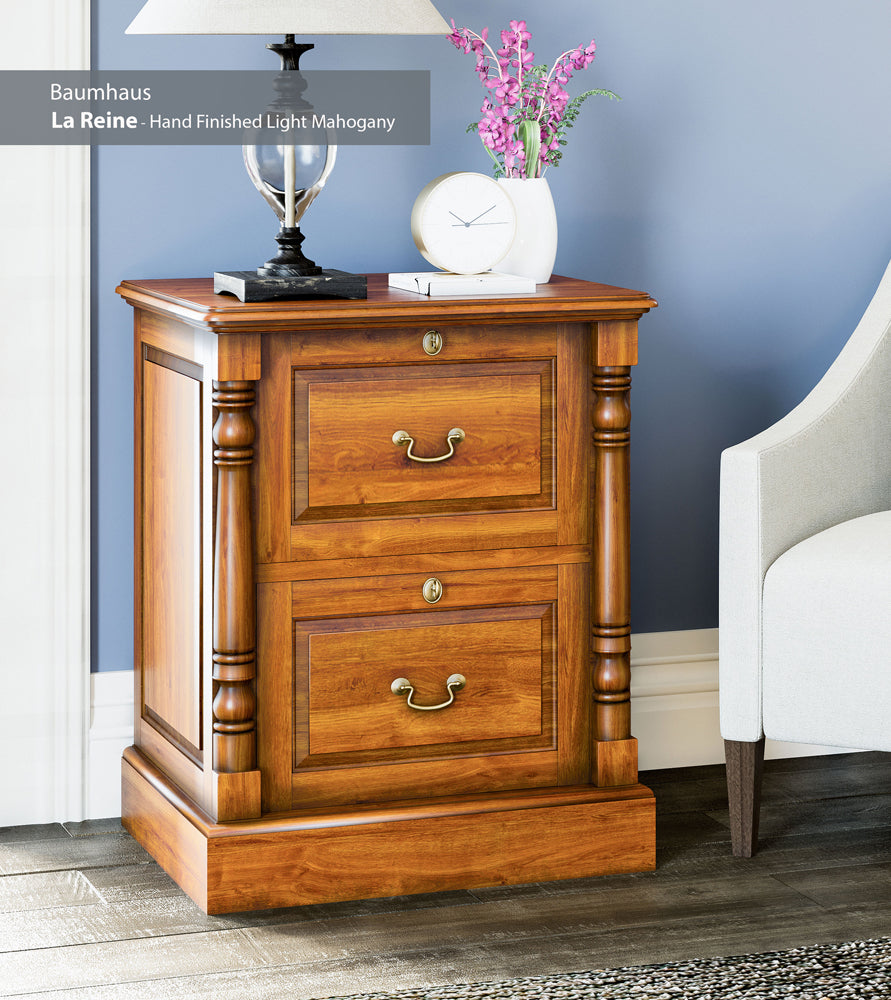 Two Drawer Filing Cabinet : , Tea Brown, Light Brown antique distressed painted mahogany two drawer filing cabinet. Stylish solutions for traditional living. Part of the stunning home office furniture collection.