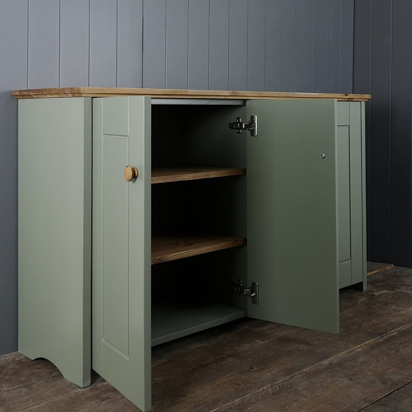 Large Country Storage Cabinet with 3 shelves