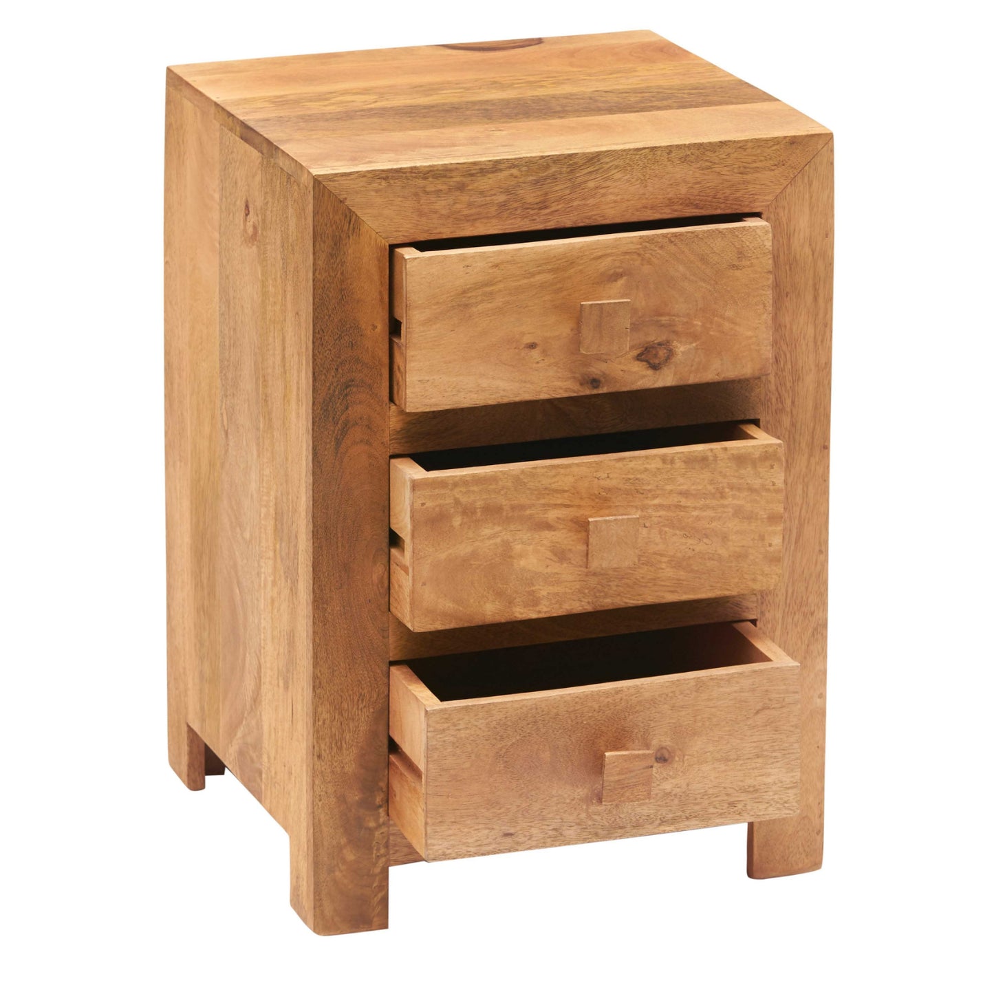LIGHT MANGO 3 DRAWER BEDSIDE