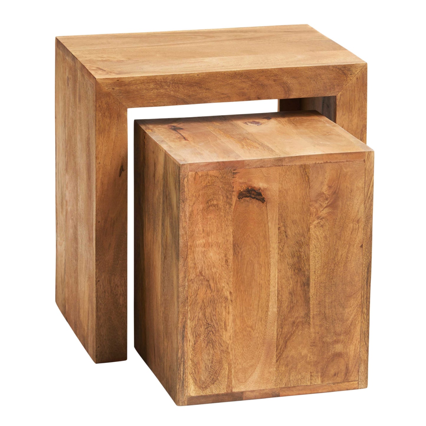 LIGHT MANGO CUBED NEST OF 2 TABLES