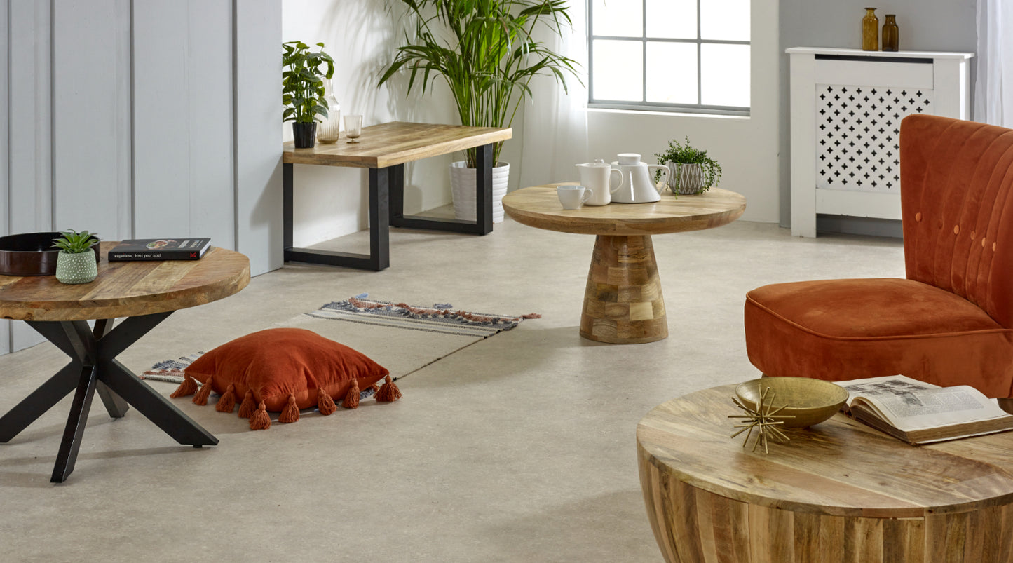 Solid Wood Coffee Table Mushroom Style