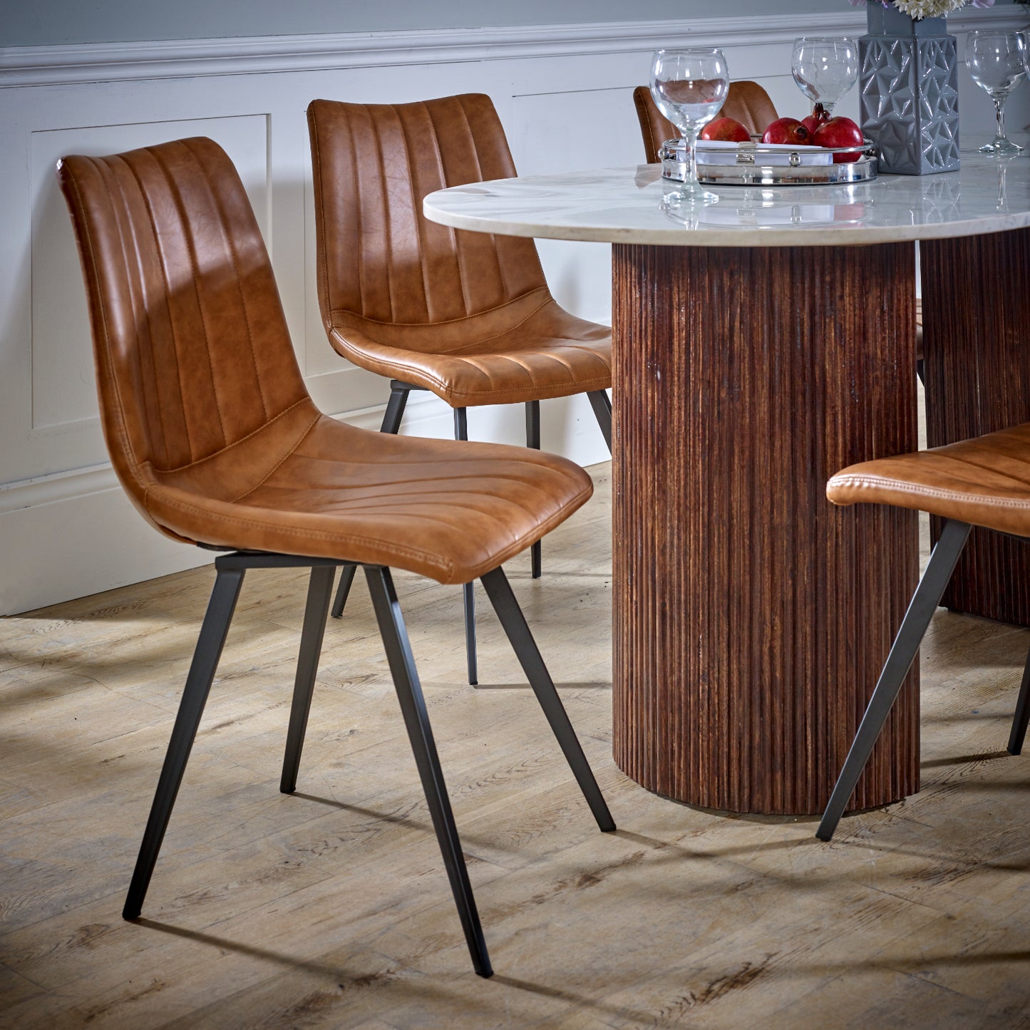 Mango Wood Dining Table 170Cm With Marble Top