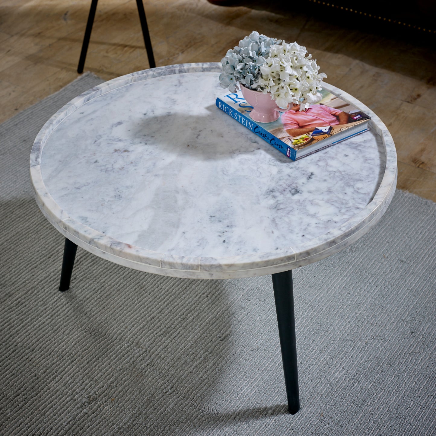 Coffee Table With Marble Top And Metal Legs