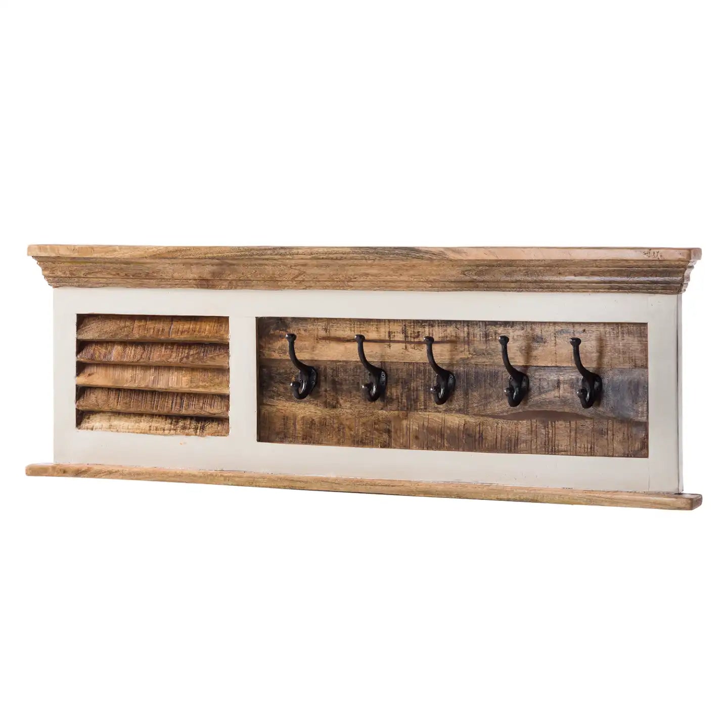 Wood Shoe Rack & Hanger Wall Hook Set