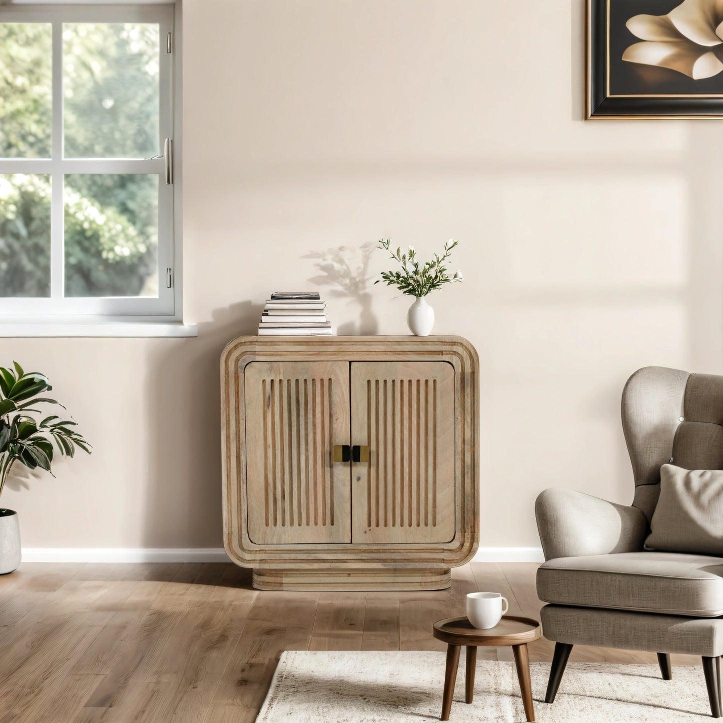 Carved Mango Wood Mini Sideboard