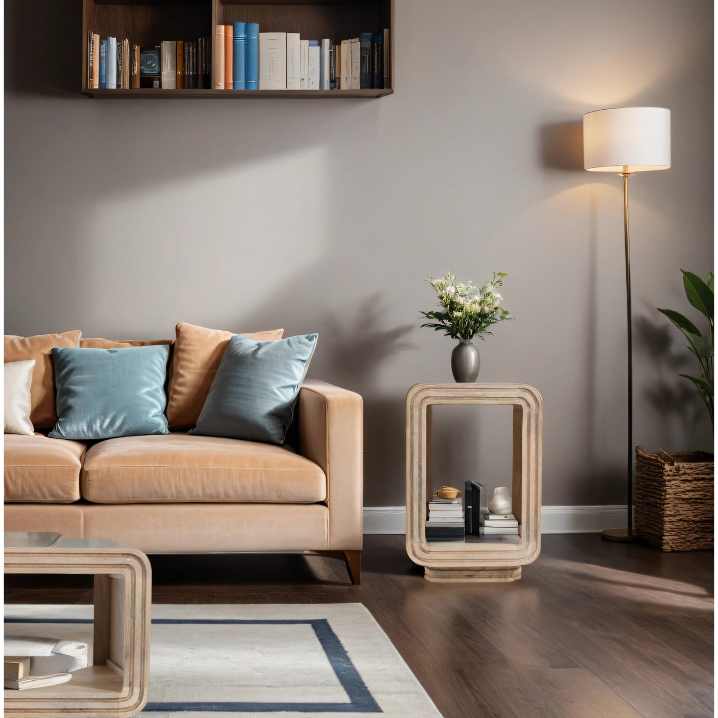 Carved Mango Wood Side Table