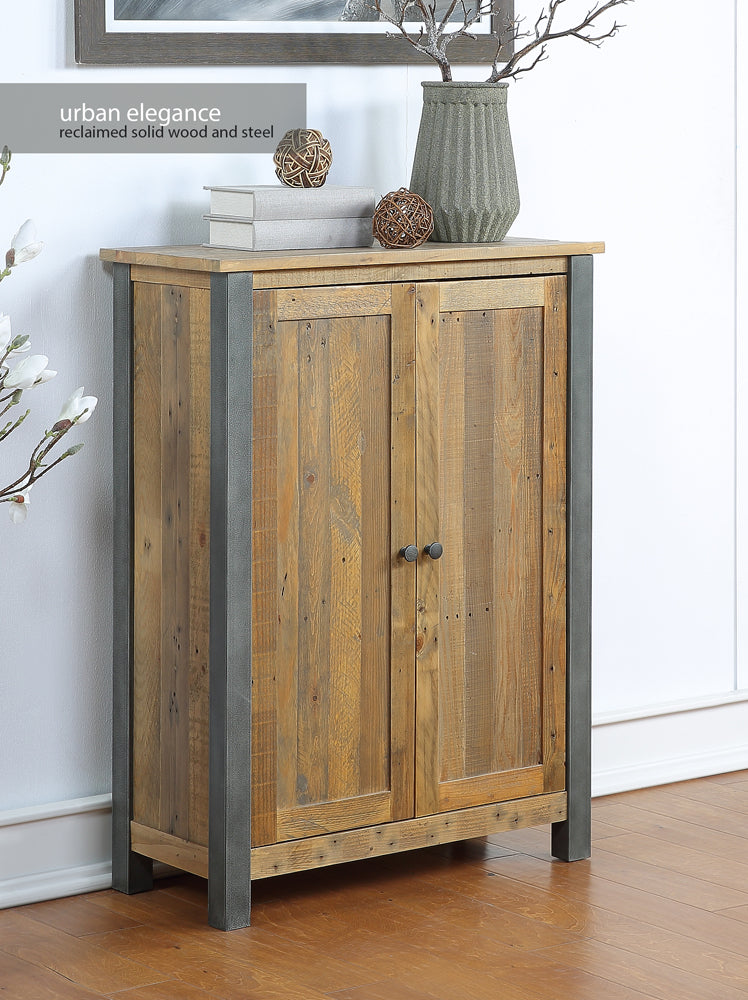 Reclaimed Large Shoe Storage Cupboard : Reclaimed Wood and Steel Shoe Storage Cupboard, stylish