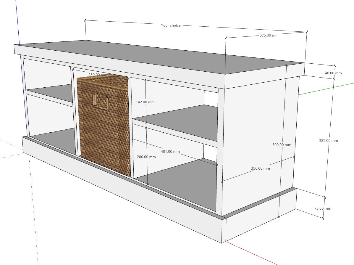 Large Hallway Set shoe bench dimensions