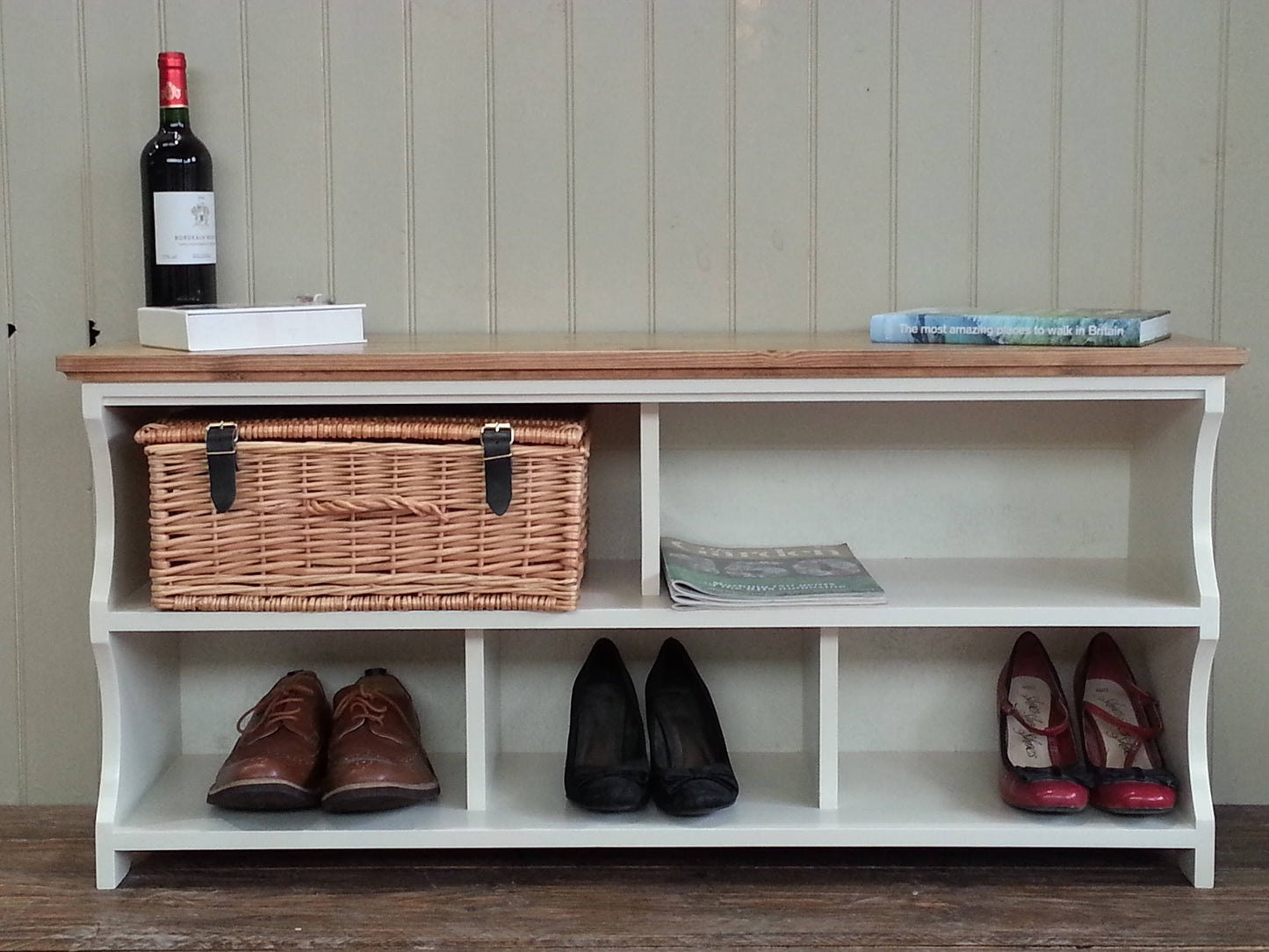 Shoe Bench With Cubbies - Country