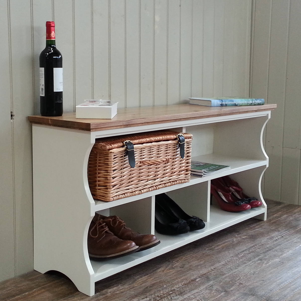 Shoe Bench With Cubbies - Country