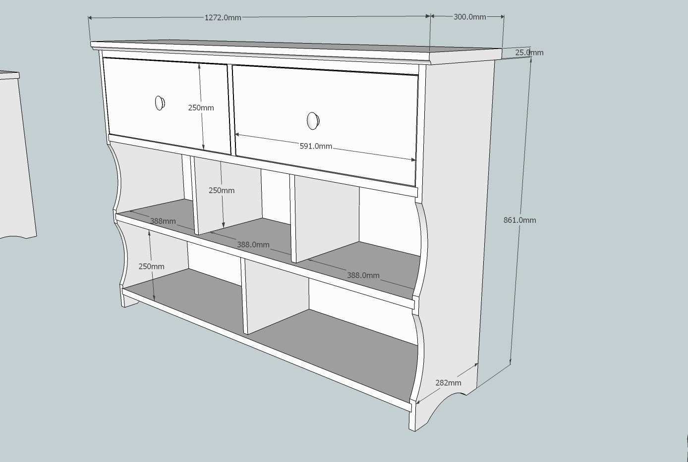 Shoe Rack Console Table - Classic