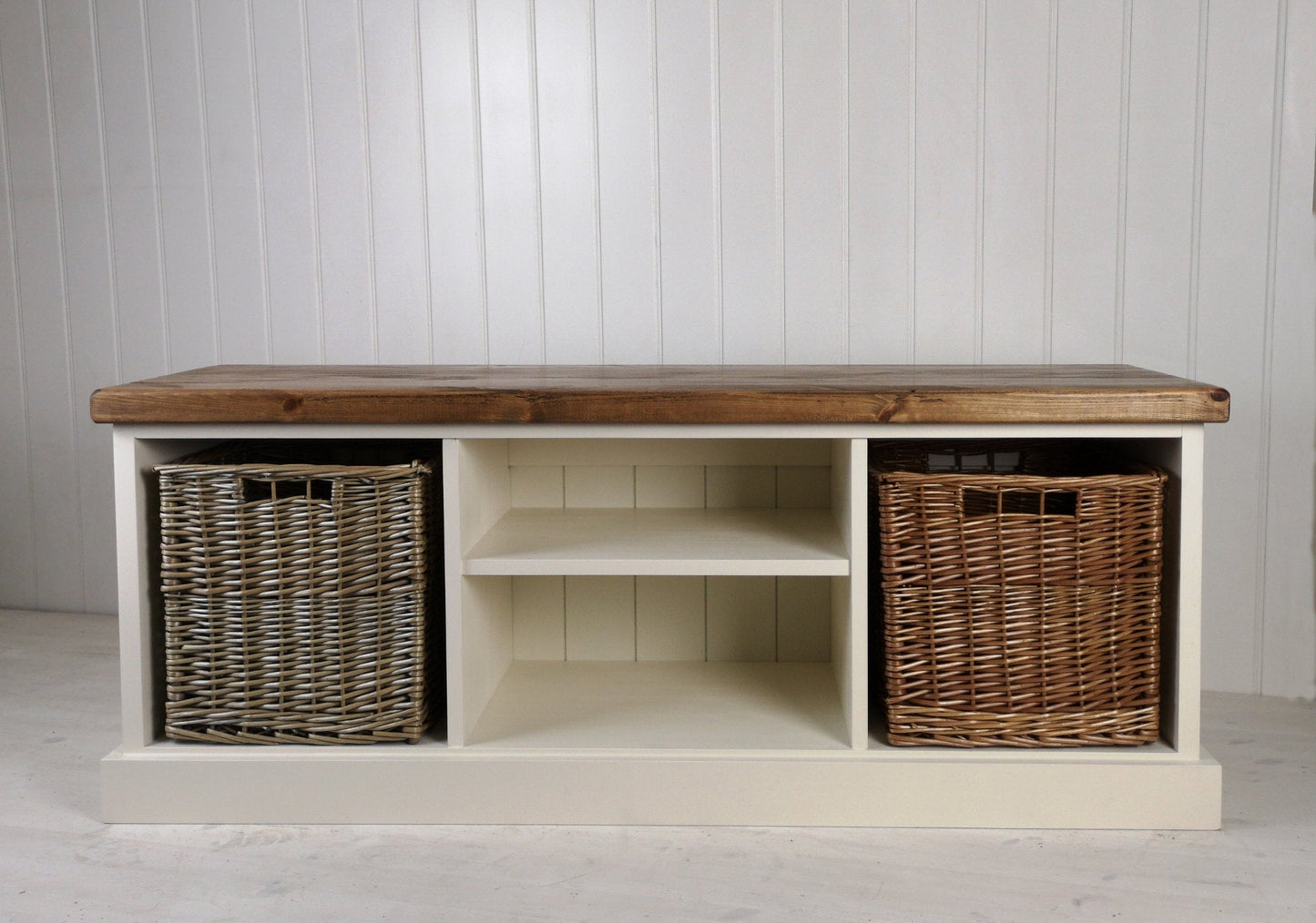 Rustic Shoe Bench & Baskets