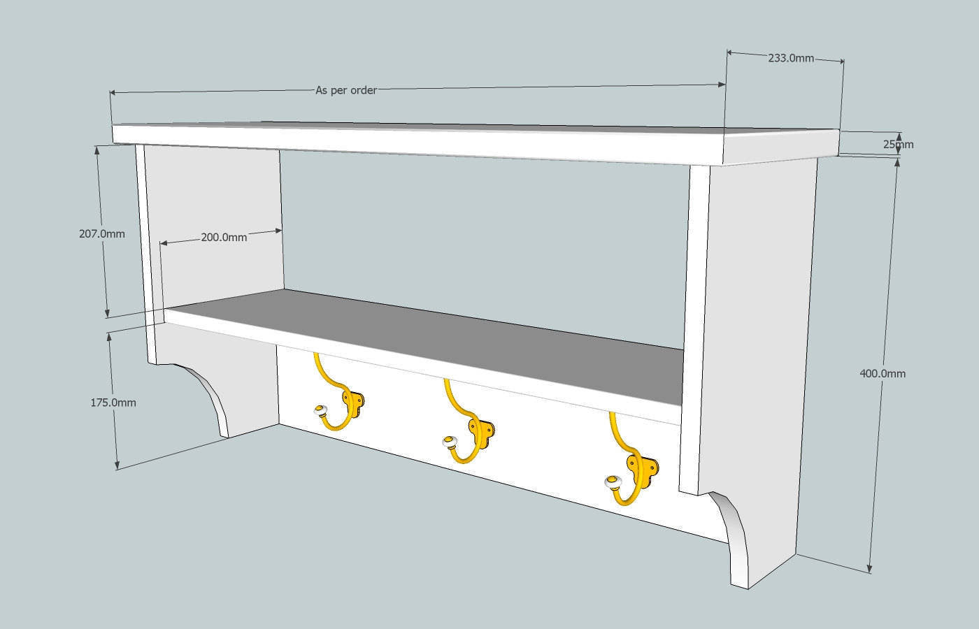 The Original Hallway Set coat rack dimensions