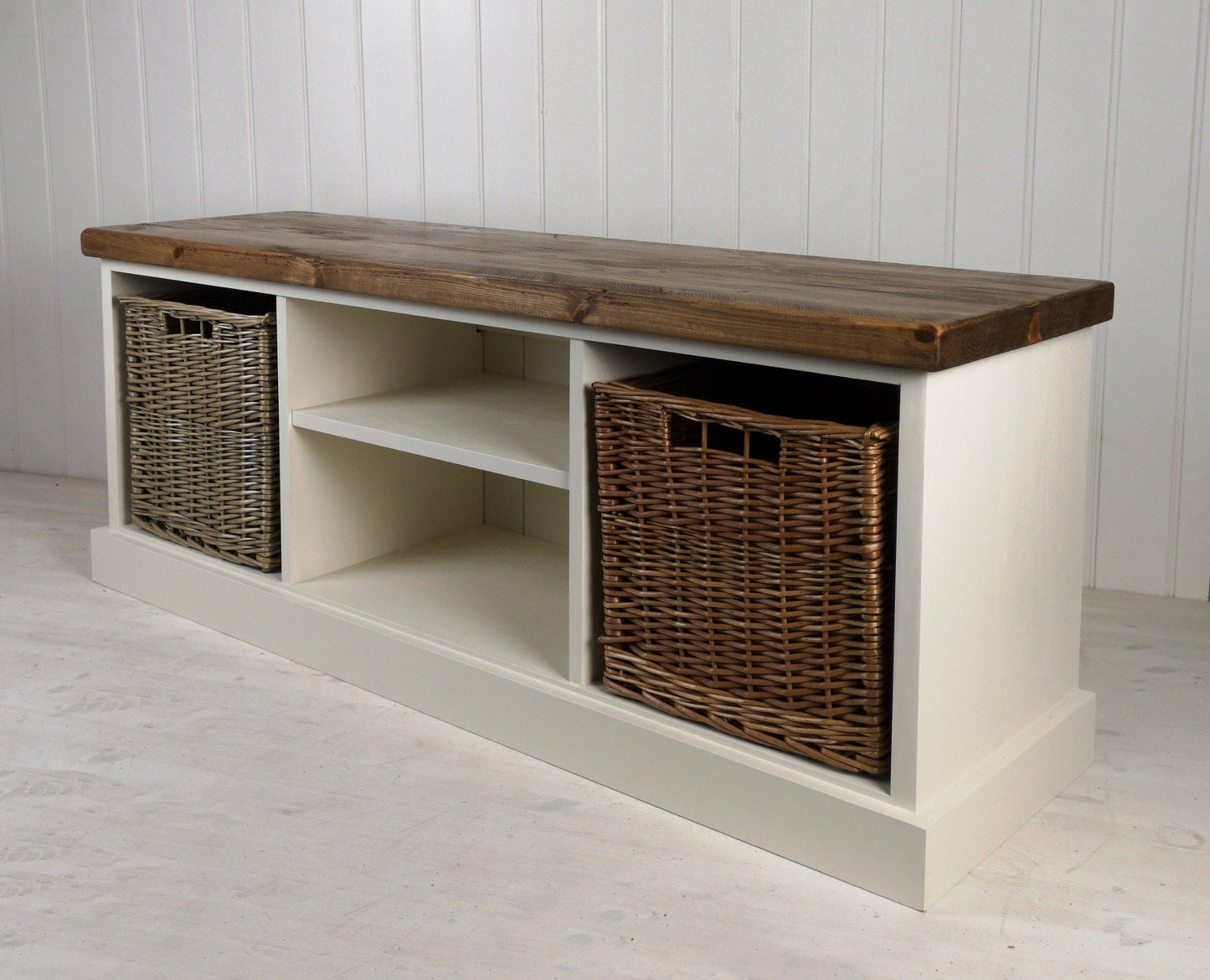 Rustic Shoe Bench & Baskets