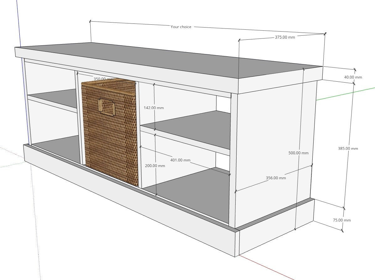Rustic Hallway Set shoe bench dimensions