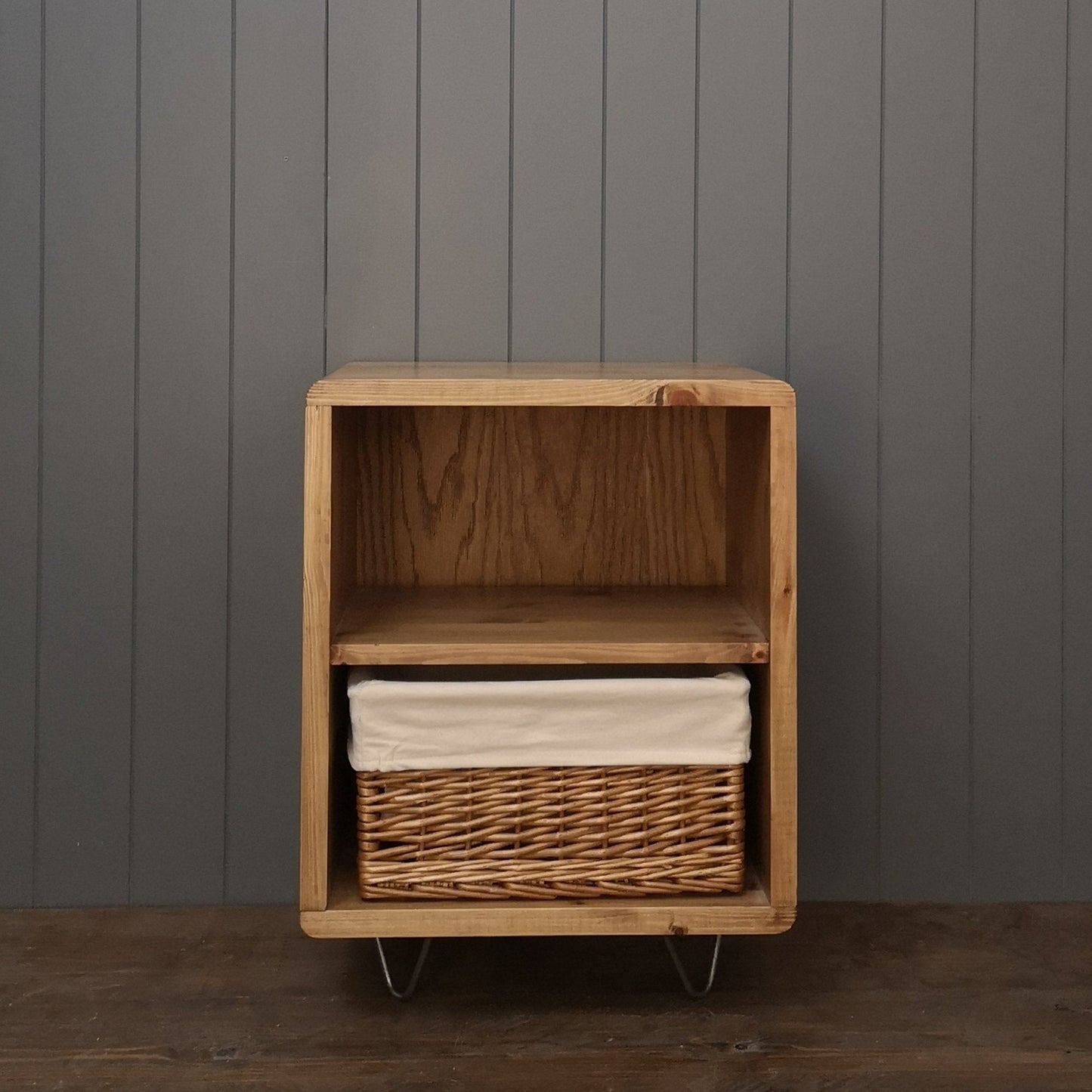 Bedside Night Stand with Baskets
