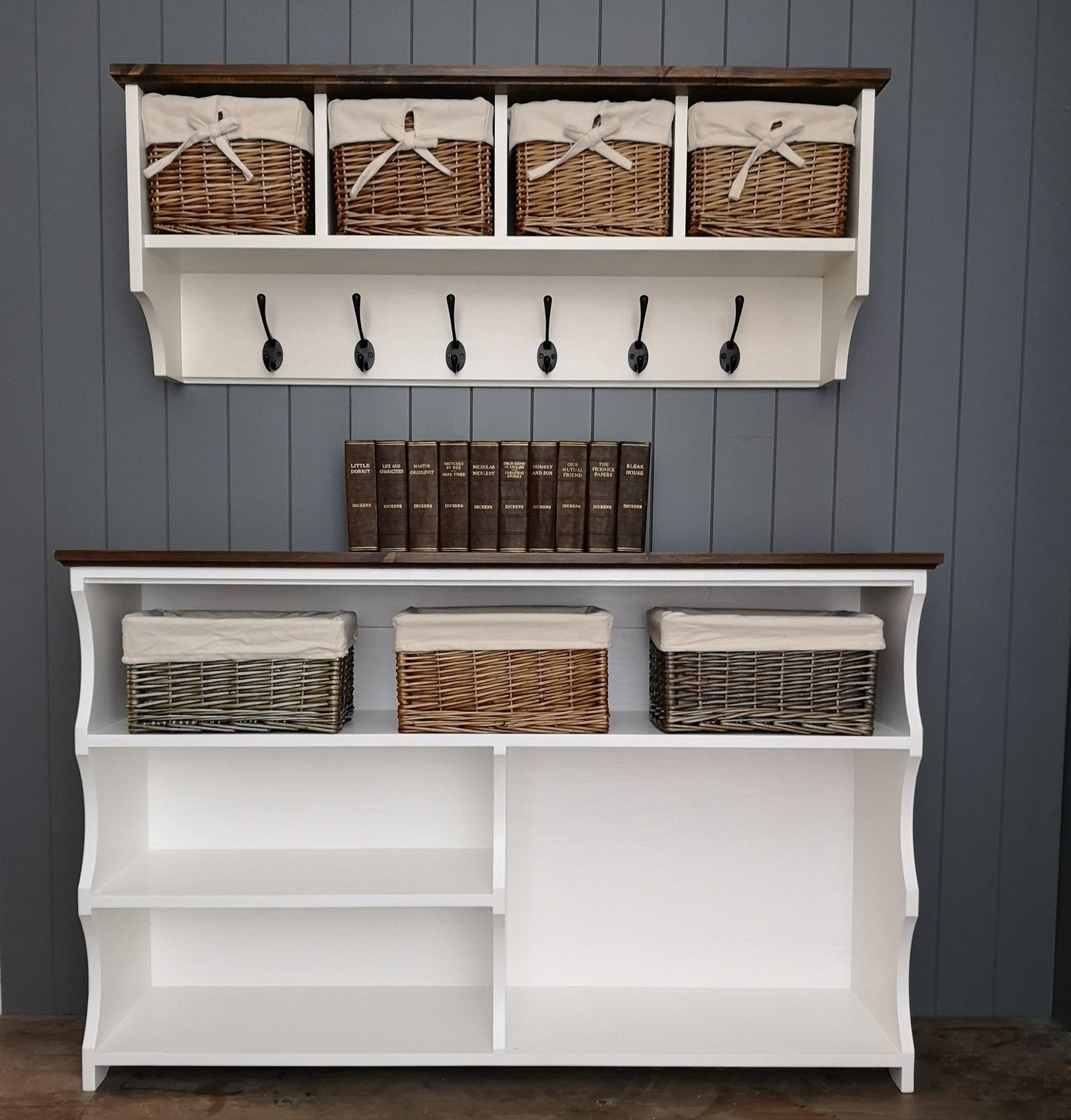 Hat, Coat Cubbies & Shoe & Boot Rack Hallway Set
