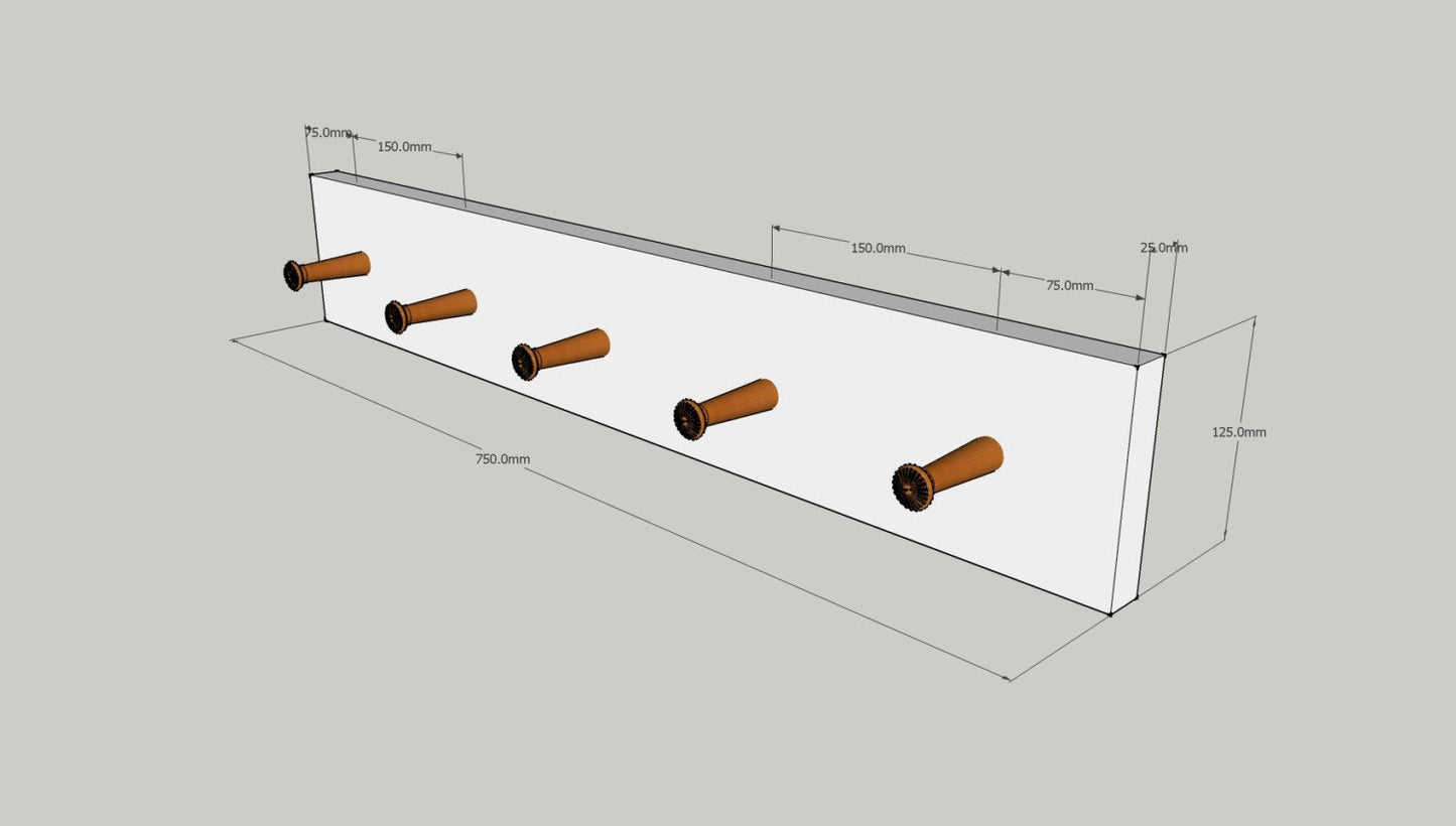 Original Crate Furniture peg rack dimensions