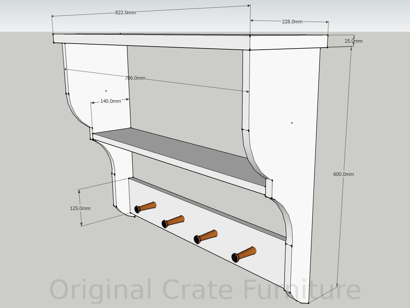 Peg rack dimensions