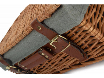 "Basket, 14" LIGHT STEAMED HAMPER with GREY SAGE LINING"