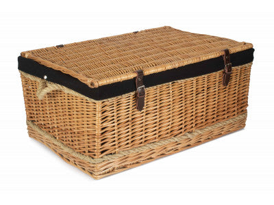 "Basket, 28" ROPE HANDLED TRUNK with BLACK LINING"
