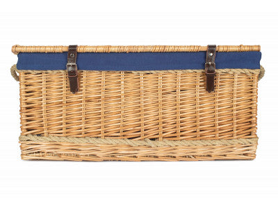 "Basket, 28" ROPE HANDLED TRUNK with NAVY BLUE LINING"