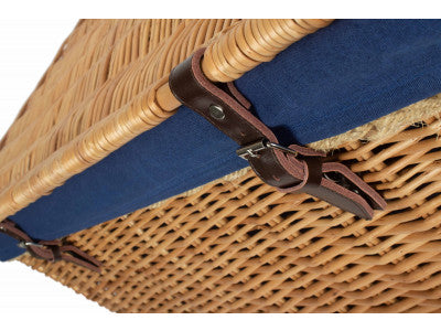 "Basket, 28" ROPE HANDLED TRUNK with NAVY BLUE LINING"