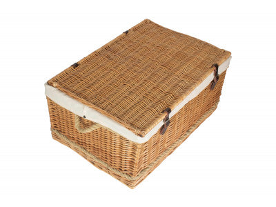 "Basket, 28" ROPE HANDLED TRUNK with WHITE LINING"
