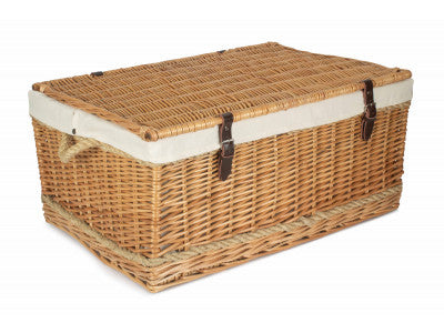 "Basket, 28" ROPE HANDLED TRUNK with WHITE LINING"