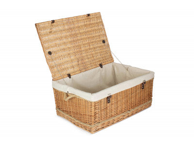 "Basket, 28" ROPE HANDLED TRUNK with WHITE LINING"
