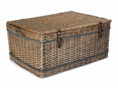 "Basket, 28" ANTIQUE WASH ROPE HANDLED TRUNK"