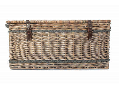 "Basket, 28" ANTIQUE WASH ROPE HANDLED TRUNK"
