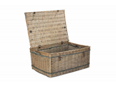 "Basket, 28" ANTIQUE WASH ROPE HANDLED TRUNK"