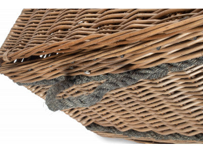 "Basket, 28" ANTIQUE WASH ROPE HANDLED TRUNK"