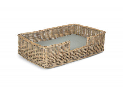 Basket, SMALL RECTANGULAR DOG BED with CUSHION