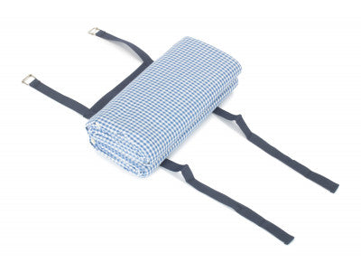 Basket, BLUE & WHITE GINGHAM PICNIC BLANKET