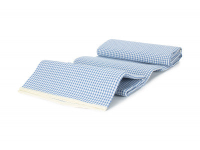 Basket, BLUE & WHITE GINGHAM PICNIC BLANKET