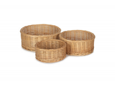 Basket, SET 3 ROUND STRAIGHT-SIDED TRAYS