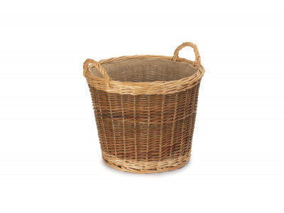 Basket, MEDIUM UNPEELED WILLOW LOG BASKET with LINING