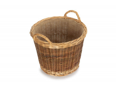 Basket, MEDIUM UNPEELED WILLOW LOG BASKET with LINING